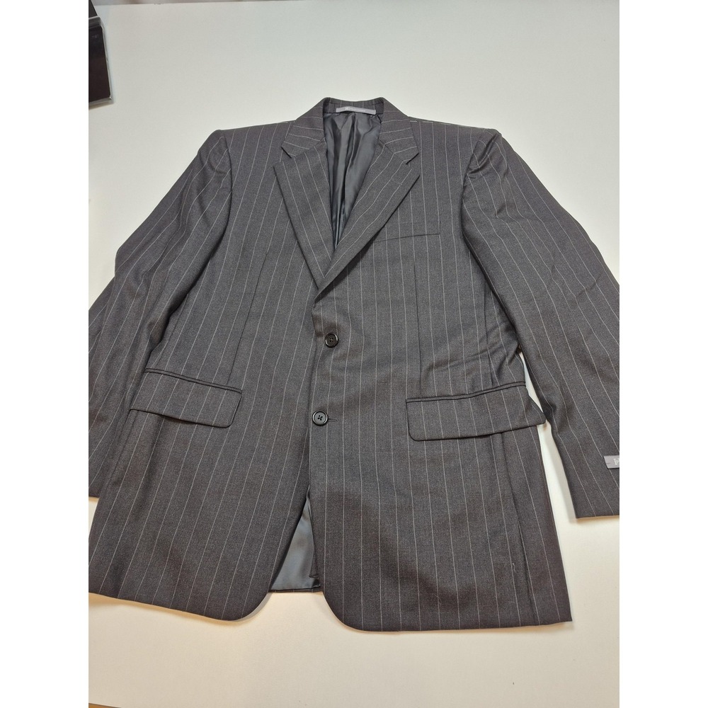 Hickey Freeman Loro Piana Blazer Mens 39 Short Gray Wool Pinstripe 2 Button